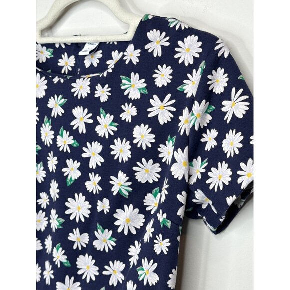 Old Navy Dress Womens Size S Daisy Flower Floral Navy Blue Short Sleeve Mini - Picture 4 of 11